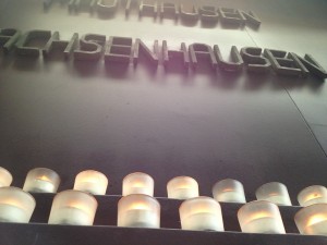 These candles memorialize the death camp victims.