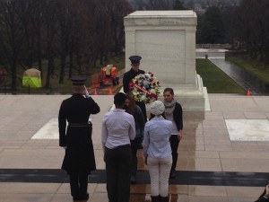 CVHS students left a wreath at the Tomb of the Unknown Soldier.